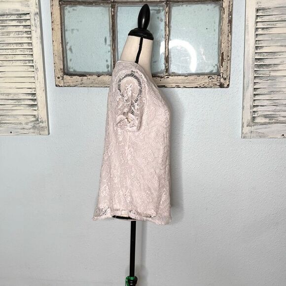 Leo & Nicole Women's Blouse Short Sleeve Lace Top White Size Extra Large - Picture 6 of 10